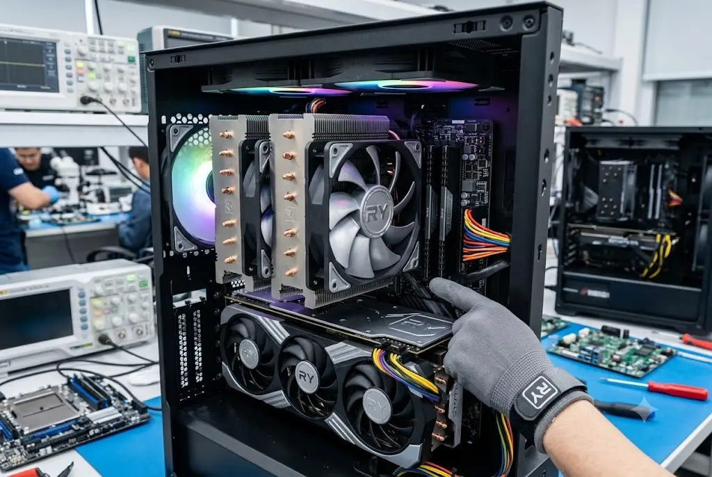 High-precision miniature die-cast heat sinks and cooling fan housings for PC hardware, electronic equipment, and server ventilation.