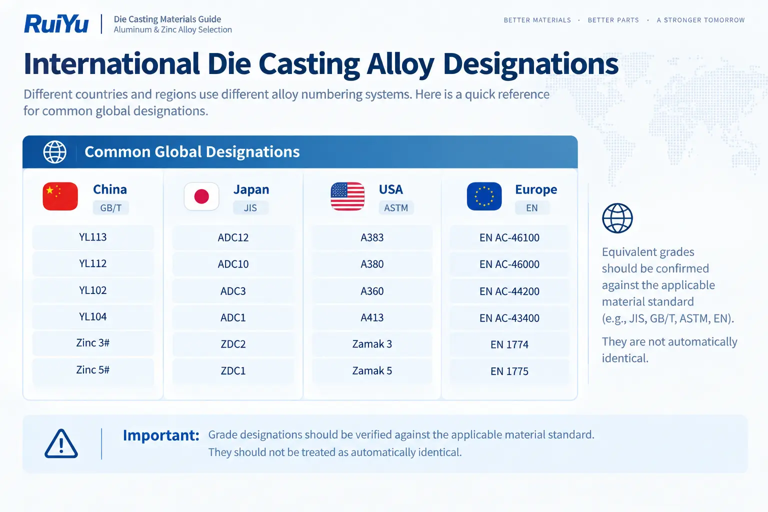 International Die Casting Alloy Designations
