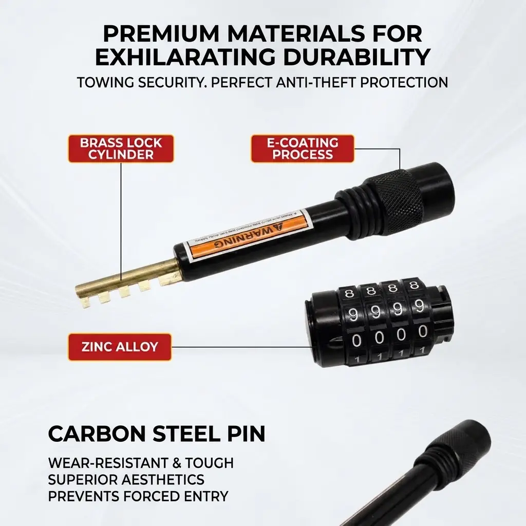 Carbon steel and zinc alloy combination trailer lock internal structure